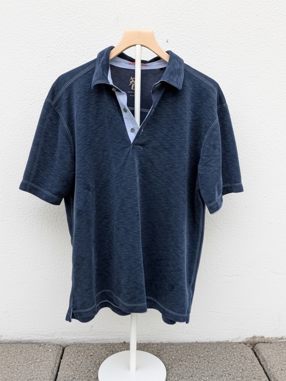 Men's Age Of Wisdom, XL, MENS Denim Blue Color Short-Sleeve Polo Shirt